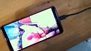 Cum tribute on Phone