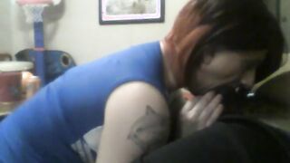 Kylee Chavette sissy cheerleader is sucking on her black padre huge BBC