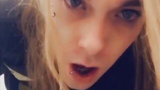 TS Carmen Melatonin enjoys herself after ottoman