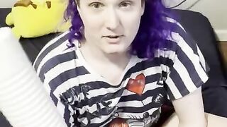 Streamer trans tgirl cums twice with toys