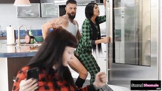 Latina trans Lola Morena rimmed and barebacked by broinlaw progresses(Big Tits,keeps on Big Tits)