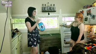 Hot Goth Tgirl Fucks Sexy Female Punk Neighbor in Bedroom