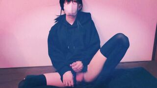 crossdresser　寸止めオナニーしてたら我慢できずにピュッピュ♡しちゃいました///　edging　cumshot