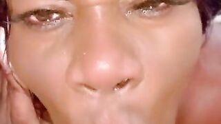 Shemale Kay Cemone Chokes on Straight White Boy's Luscious Rod