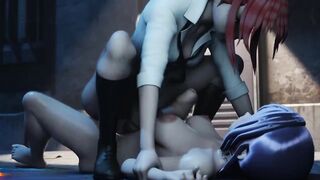 Futanari Makima and Reze have fun and creampied | Chainsaw Gent new  2023 60 FPS