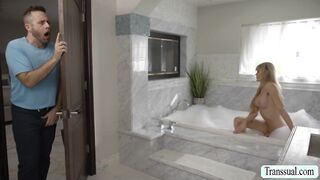 Pervert dude analed friends shemale girlfriend