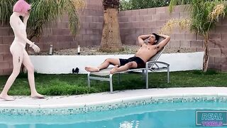 REALTGIRLS:persists in Claire & Andre Poolside!