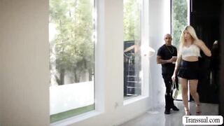 Gorgeous Trans blonde Leah Hayes analed by BBC