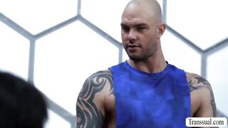 He keeps pounding my ass while we are in the gym