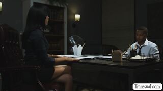 Comforting my TS boss by fucking her big ass