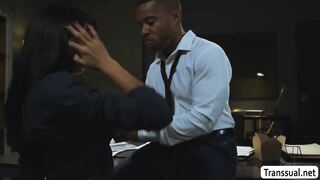 Horny boss keep sucking my cock in overtime