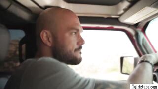 Trans hitchhiker gets free ride exchange for anal