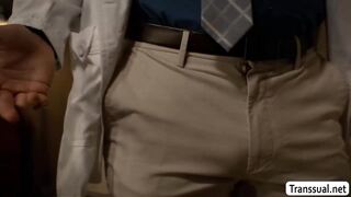 Perv doctor fucks the ass of this thick shemale