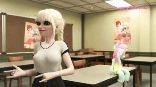 Sexy futa teacher gets monster cock anal