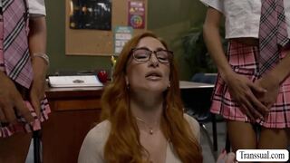 Sucking my TS students hard shecock and rides it