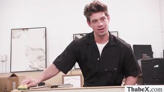 Lucky janitor fucks this TS office worker